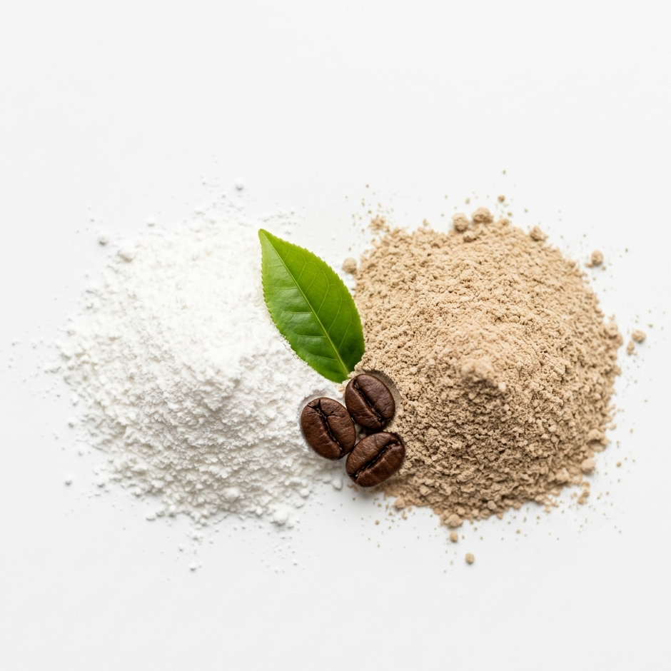 Clean, steady alertness represented by a focused, balanced visual for the caffeine and L-theanine blend
